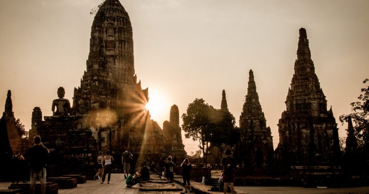 Tempelslenteren in Ayutthaya